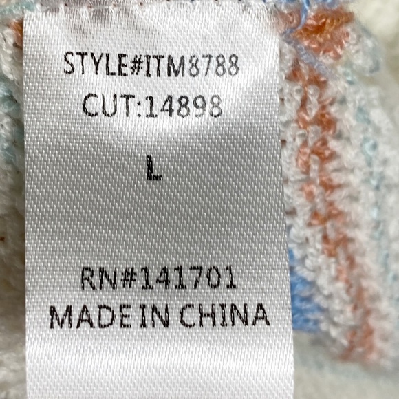 NWT 143 Story by Line Up Open Knit Striped Tank Sz. L - Picture 11 of 12